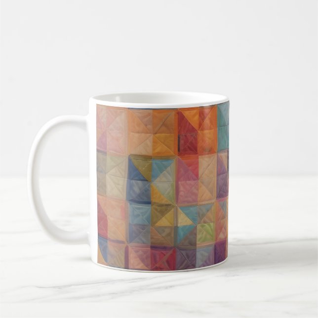 Colorful Quilt pattern Coffee Mug (Left)