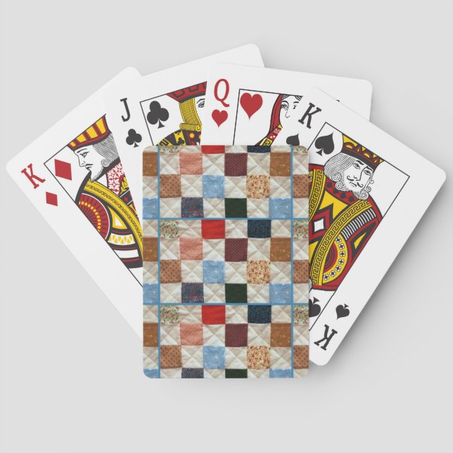 Colorful quilt squares pattern playing cards (Back)