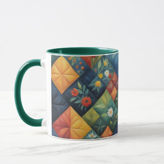 Colorful Quilting Pattren - Quilting Lover Mug (Left)