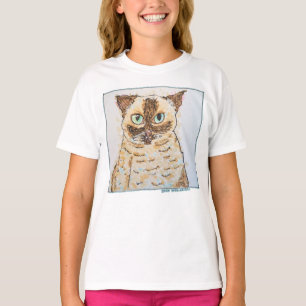 Colorful Quirky Cat Portrait T-Shirt