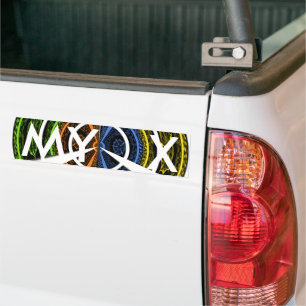 Colorful Radial Art Print Bumper Sticker