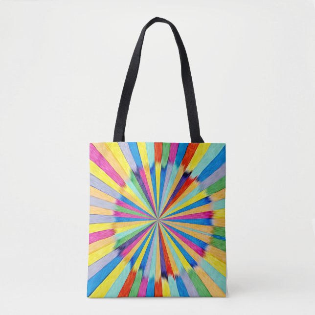 Colorful Radial Burst Tote Bag (Front)