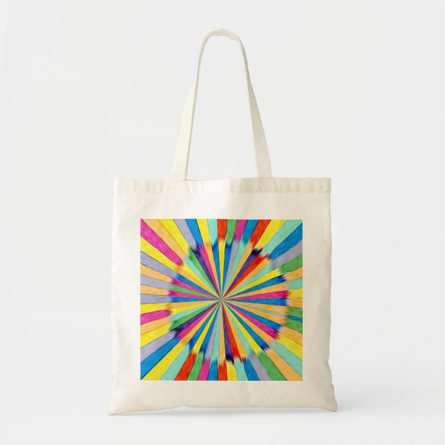 Colorful Radial Burst Tote Bag (Front)