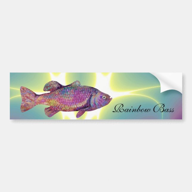 COLORFUL RAINBOW BASS BUMPER STICKER (Front)