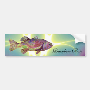 COLORFUL RAINBOW BASS BUMPER STICKER