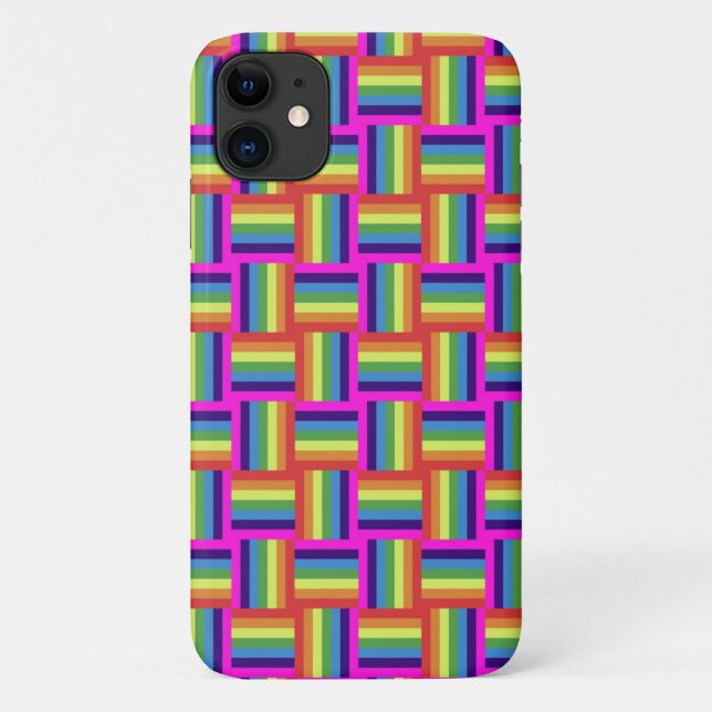 Colorful Rainbow Block Pattern Case-Mate iPhone Case (Back)