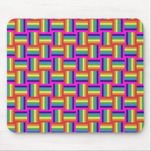 Colorful Rainbow Block Pattern Mouse Mat