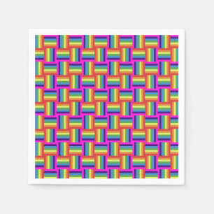 Colorful Rainbow Block Pattern Napkin