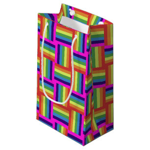 Colorful Rainbow Block Pattern Small Gift Bag