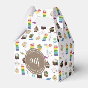 Colorful Rainbow Cake Desserts Sprinkles Birthday Favour Box