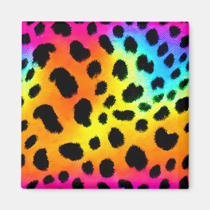 Colorful Rainbow Cheetah Seamless Pattern  Magnet