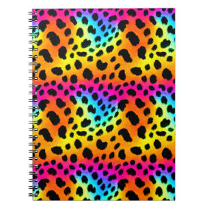 Colorful Rainbow Cheetah Seamless Pattern Notebook