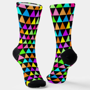 Colorful Rainbow Colors Triangle Design Socks