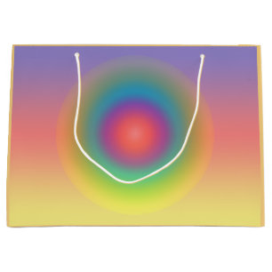 Colorful Rainbow Concentric Circle Space Large Gift Bag