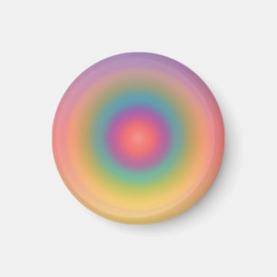 Colorful Rainbow Concentric Circle Space           Magnet