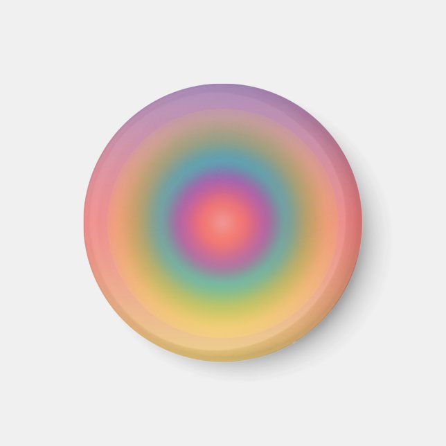 Colorful Rainbow Concentric Circle Space           Magnet (Front)