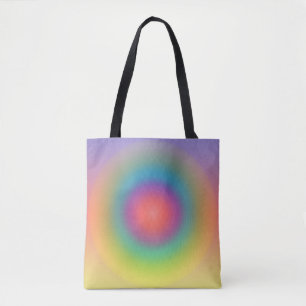 Colorful Rainbow Concentric Circle Space   Tote Bag