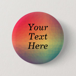 Colorful Rainbow Custom Text 6 Cm Round Badge