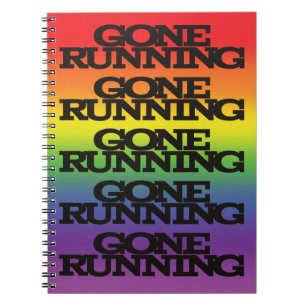 Colorful Rainbow Effect Background Gone Running Notebook