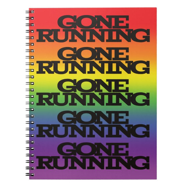 Colorful Rainbow Effect Background Gone Running Notebook (Front)