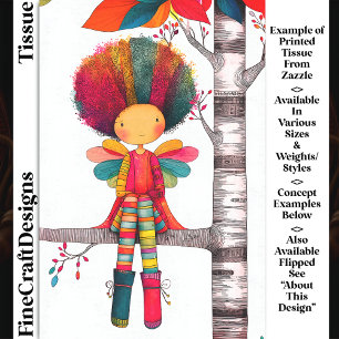 Colorful Rainbow Fairy, Afro Hair DG9LF Decoupage Tissue Paper