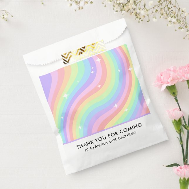 Colorful Rainbow Girl 6th Birthday Favour Bags (Sealed)