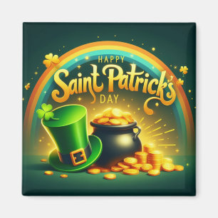 Colorful rainbow gold Saint Patrick's Day Magnet