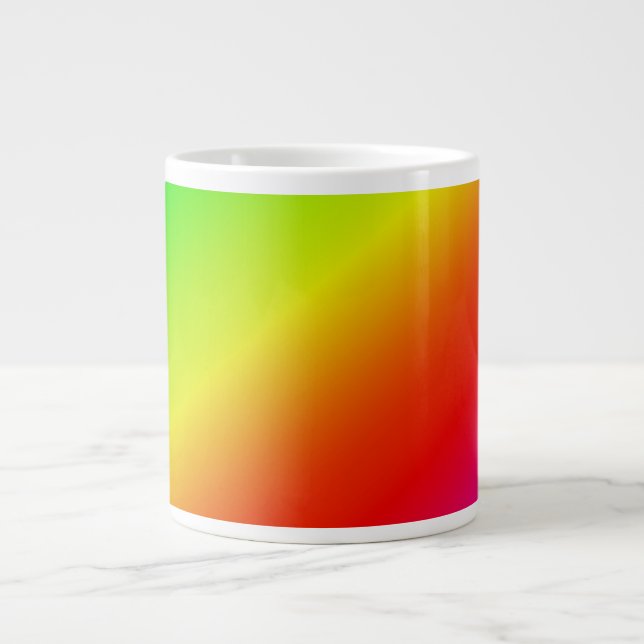 Colorful Rainbow Gradient Diagonal Blend Large Coffee Mug (Front)