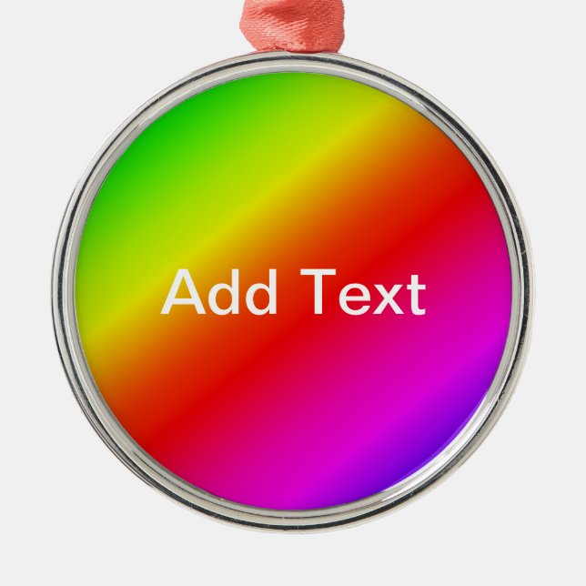 Colorful Rainbow Gradient Diagonal Blend Metal Tree Decoration (Front)