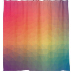 Colorful rainbow gradient geometric shower curtain