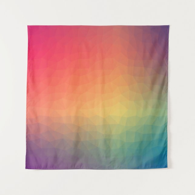 Colorful rainbow gradient geometric tapestry (Front)