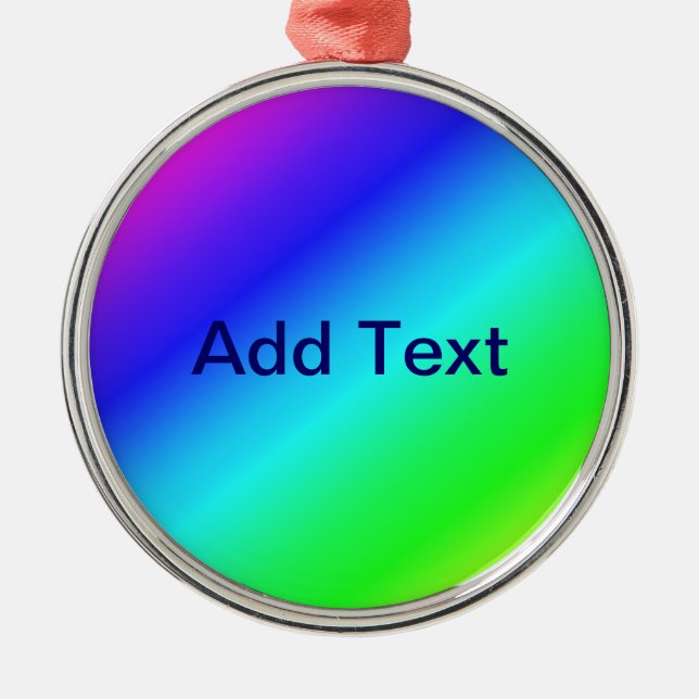 Colorful Rainbow Green Blue Purple Diagonal Blend Metal Tree Decoration (Front)