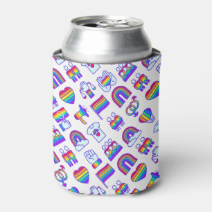 Colorful Rainbow Icon Patterns Can Cooler