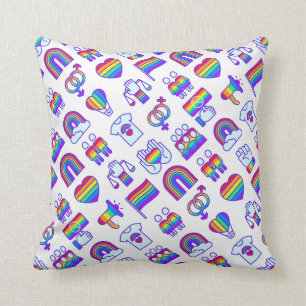 Colorful Rainbow Icon Patterns Cushion
