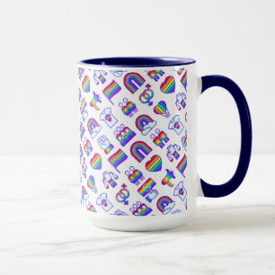 Colorful Rainbow Icon Patterns Mug