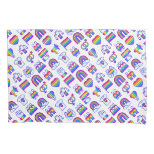 Colorful Rainbow Icon Patterns Pillowcase