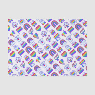 Colorful Rainbow Icon Patterns Tissue Paper