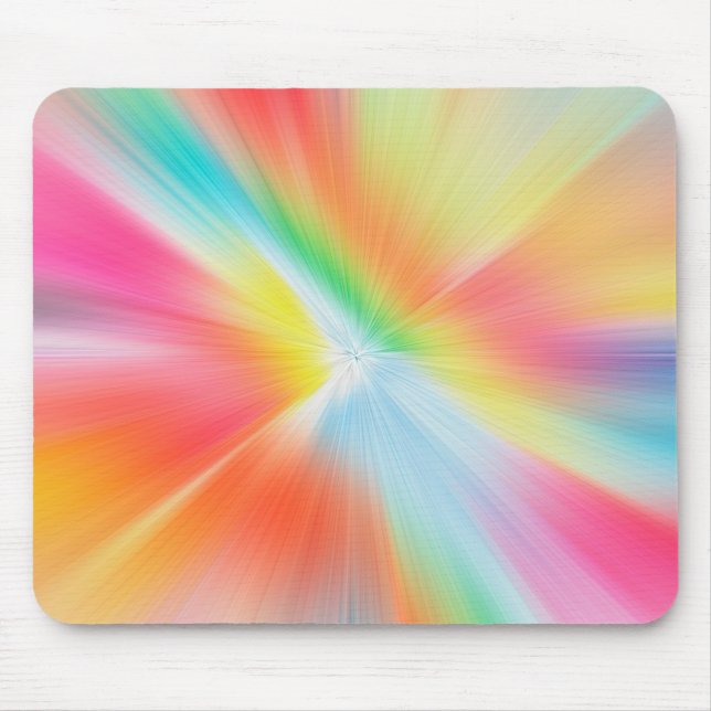Colorful Rainbow Inspired Tiedye Themed Design Mouse Mat (Front)