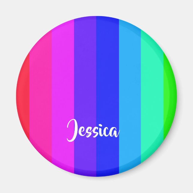 Colorful rainbow lines magnet (Front)