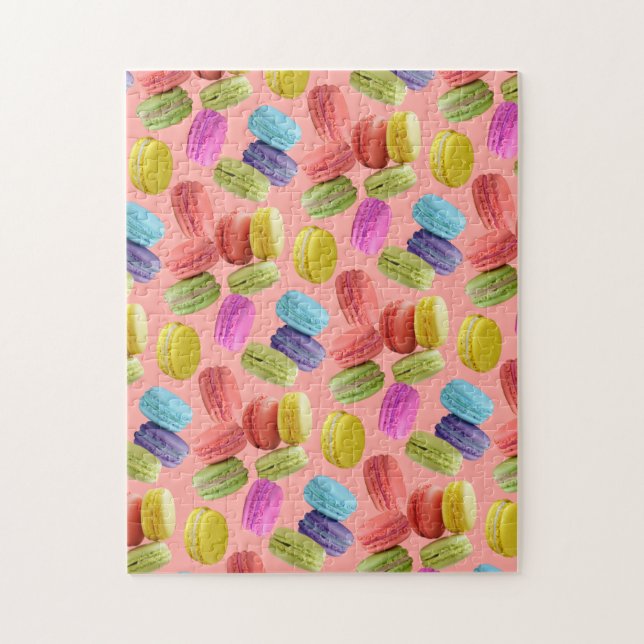 Colorful Rainbow Macaron Cookies Pattern Jigsaw Puzzle (Vertical)