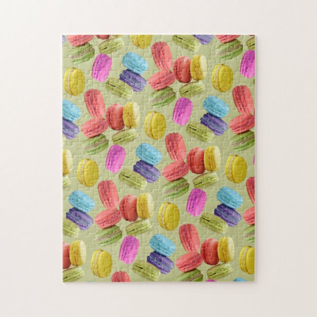 Colorful Rainbow Macaron Cookies Pattern Jigsaw  Puzzle (Vertical)