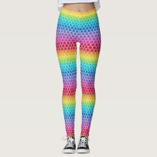 Colorful Rainbow Mermaid scales    Leggings