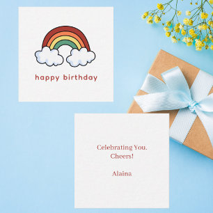 Colorful Rainbow Modern Simple Happy Birthday Card