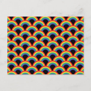 Colorful Rainbow Pattern Holiday Postcard