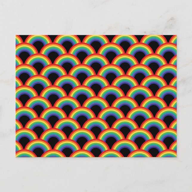 Colorful Rainbow Pattern Holiday Postcard (Front)