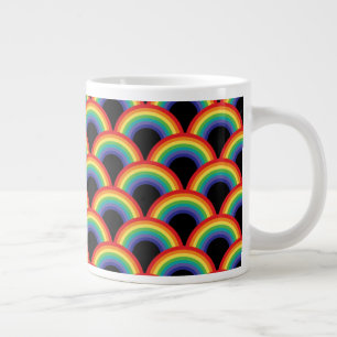 Colorful Rainbow Pattern Large Coffee Mug