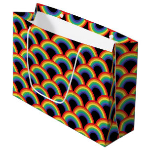 Colorful Rainbow Pattern Large Gift Bag
