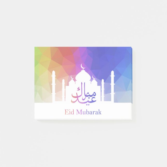Colorful Rainbow Polygonal Eid - Post-It Notes (Front)