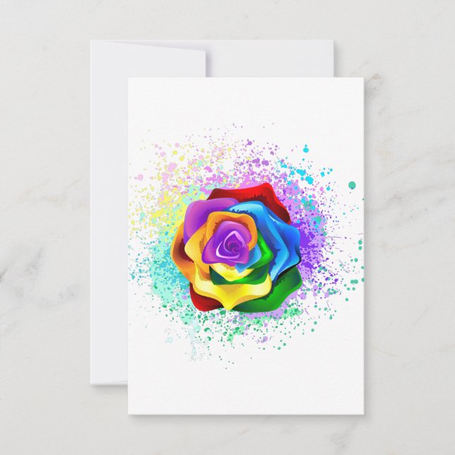Colorful Rainbow Rose Announcement (Front)