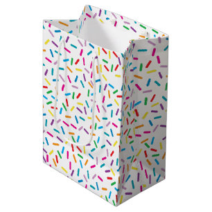 Colorful Rainbow Sprinkles Pattern Medium Gift Bag